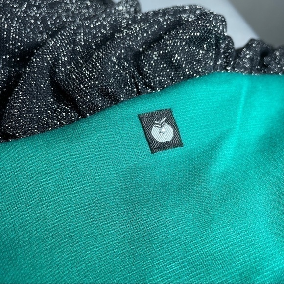 Apple Bottoms Dress Womens Large Plunging Neckline Bodycon Y2K Style Bling Sexy - Picture 10 of 12